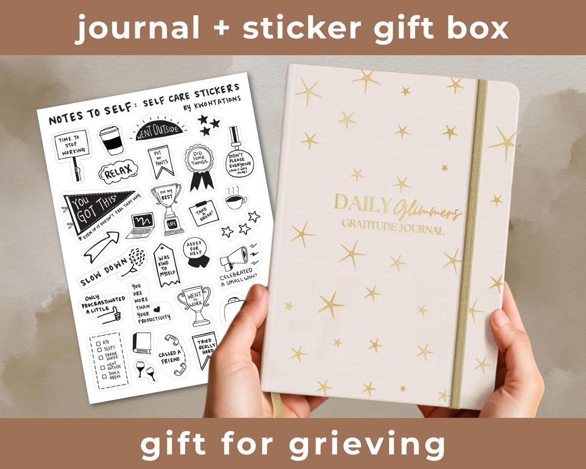 Daily Glimmers Gratitude Journal With Stickers Grief Gift Set