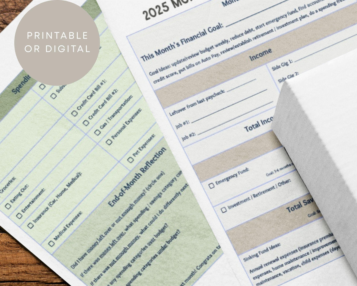 Monthly Budget Tracker Worksheet Printable