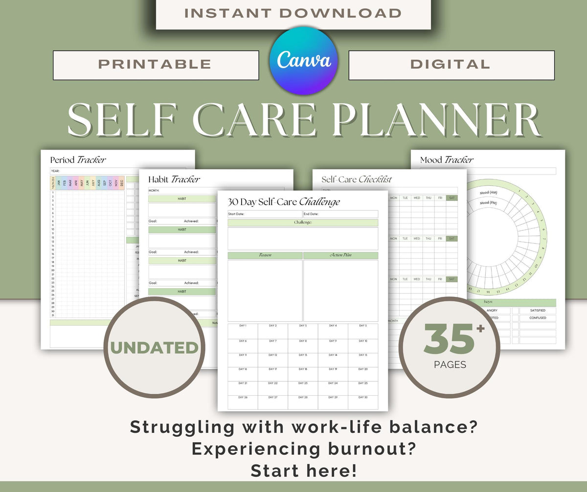 Self Care Planner Digital Download