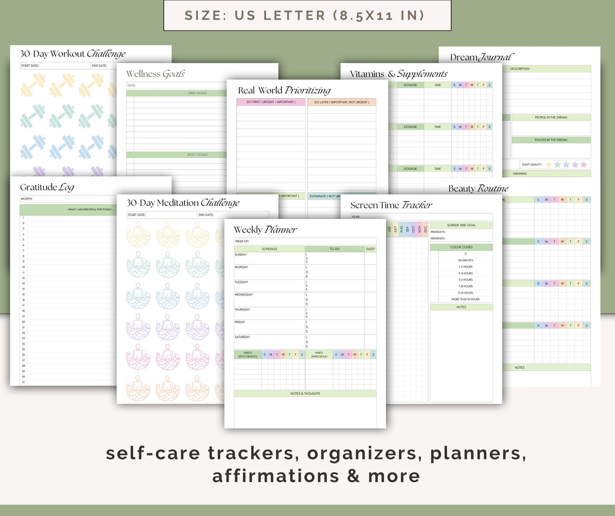 Self Care Planner Digital Download
