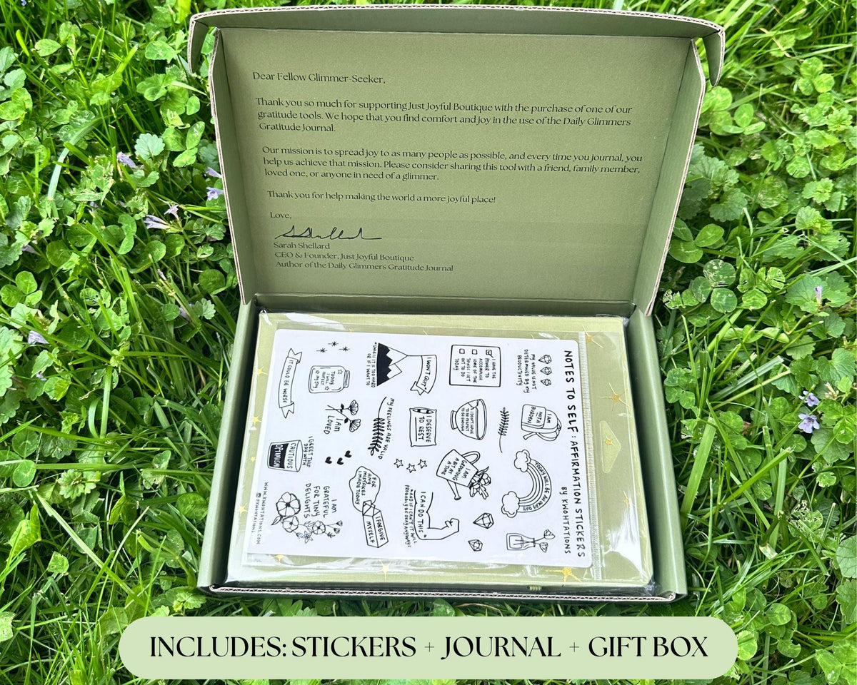Daily Glimmers Gratitude Journal: Junior Edition With Stickers Gift Set