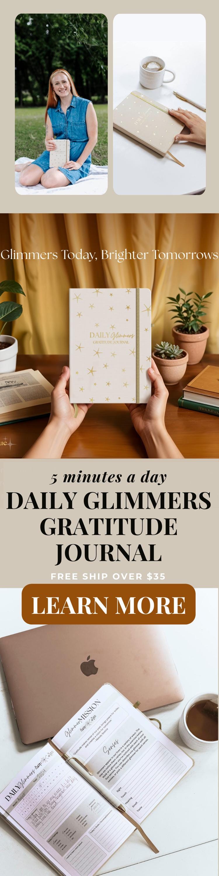 Daily Glimmers Gratitude Journal With Pen Gift Set