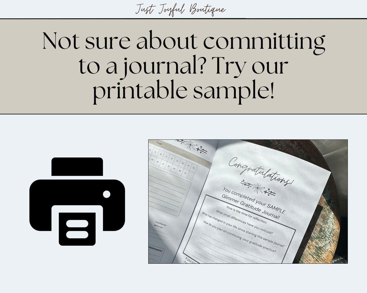 Printable Download: Daily Glimmers Gratitude Journal Sample Copy