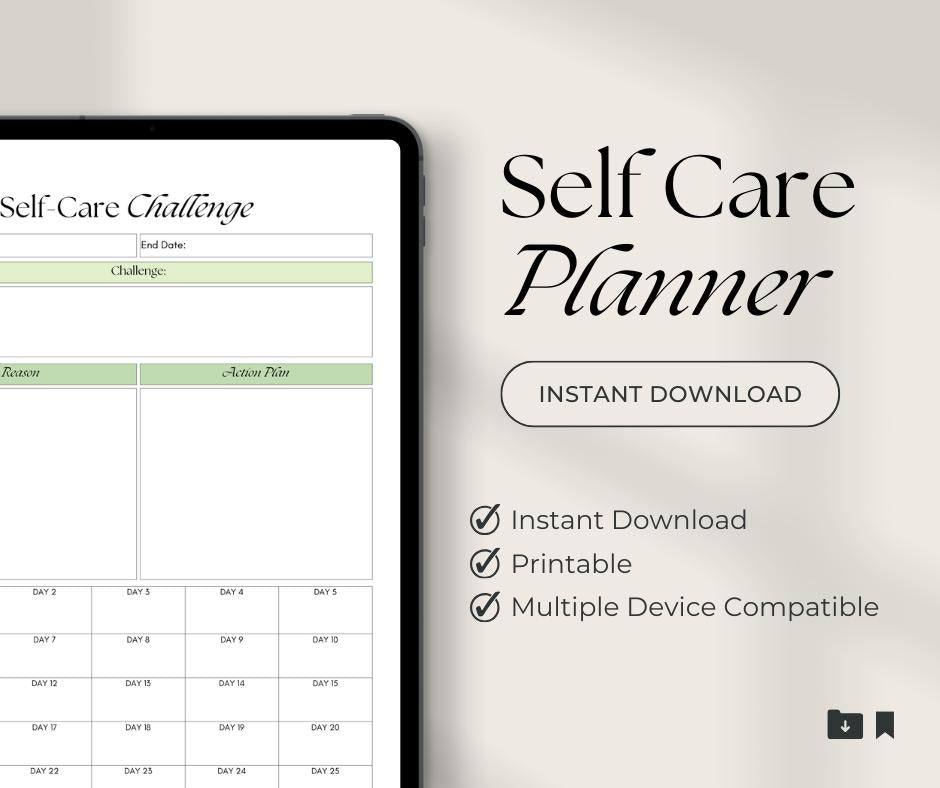 Self Care Planner Digital Download