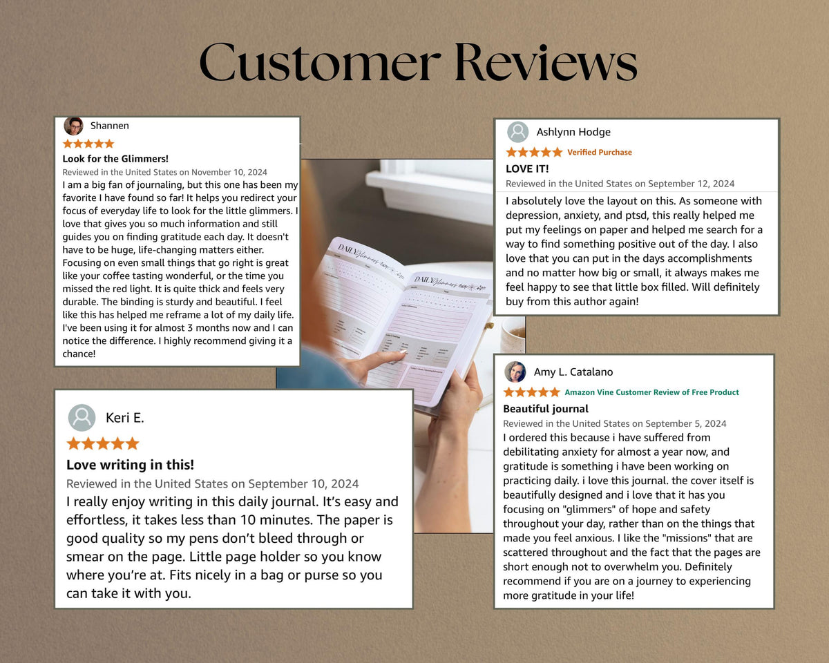 Daily Glimmers Gratitude Journal with Pen Gift Set